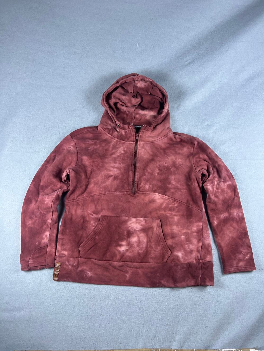 Ampersand Avenue Hoodie Womens M Washed Red Tie Dye 1/2 Zip Pullover Sweatshirts